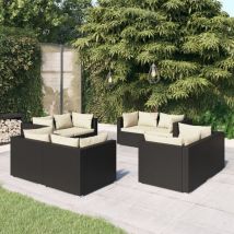Furniture Limited - Salon de jardin 8 pcs avec coussins Résine