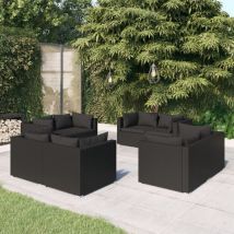 Furniture Limited - Salon de jardin 8 pcs avec coussins Résine