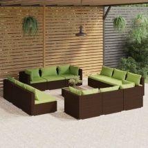 Furniture Limited - Salon de jardin 13 pcs avec coussins Résine
