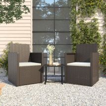 Prolenta Premium - Furniture Limited - Set de 3 canapés d'extérieur et coussins Noir