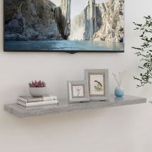 The Living Store - Furniture Limited - Scaffale a Parete Grigio Cemento 90x23,5x3,8