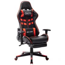 Doc&et² - Furniture Limited - Sedia da Gaming con Poggiapiedi Rossa e Nera