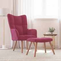 Furniture Limited - Poltrona Relax con Poggiapiedi Rosso Vino in