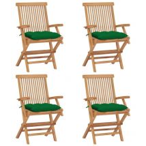 Furniture Limited - Sedie da Giardino con Cuscini Verdi 4 pz