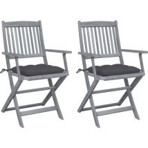 Furniture Limited - Sedie da Giardino Pieghevoli 2pz con Cuscini