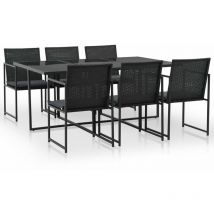 Minkurow - Furniture Limited - Set comedor de jardín 7 piezas y cojines