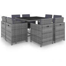 Furniture Limited - Set comedor de jardín 9 piezas y cojines