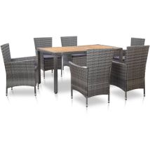 Prolenta Premium - Furniture Limited - Set de comedor de jardín 7 pzas y cojines