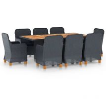 Inlife - Furniture Limited - Set comedor jardín 9 pzas cojines ratán