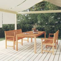 The Living Store - Furniture Limited - Set da Pranzo per Giardino 3 pz in Legno
