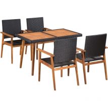 Furniture Limited - Set de comedor de jardín 5 pzas ratán