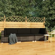 Furniture Limited - Set de sofás de jardín con cojines 3 pzas