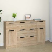 Furniture Limited - Set di Credenze 3 pz Rovere Sonoma in Legno