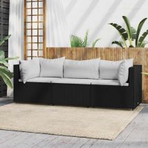 Rtgpt - Furniture Limited - Set Divani da Giardino 3 pz con Cuscini Nero