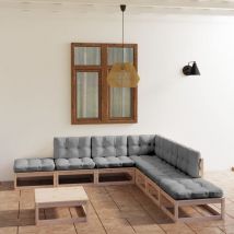 Prolenta Premium - Furniture Limited - Set Divani da Giardino 8 pz con Cuscini Legno