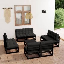 Prolenta Premium - Furniture Limited - Set Divani da Giardino 9 pz con Cuscini Legno