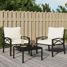 Furniture Limited - Sillas de jardín 2 uds acero con cojines