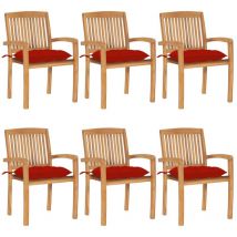 Furniture Limited - Sillas de jardín apilables 6 uds madera de