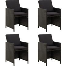 Furniture Limited - Sillas de jardín 4 unidades con cojines ratán