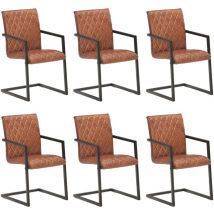 Maison Exclusive - Furniture Limited - Sillas voladizas de comedor 6 unidades cuero