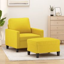 Prolenta Premium - Furniture Limited - Sillón con taburete tela amarillo claro 60 cm