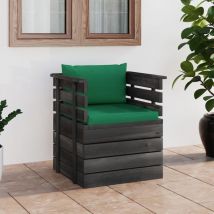 Furniture Limited - Sillón de jardín con cojines madera de pino