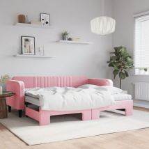 Bonnevie - Furniture Limited - Sofá cama nido con colchón terciopelo rosa