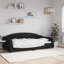 Furniture Limited - Sofá cama sin colchón tela negro 100x200 cm