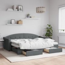 Maison Exclusive - Furniture Limited - Sofá cama nido con cajones tela gris oscuro