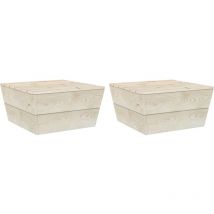 Furniture Limited - Mesas de jardín 2 uds madera de abeto