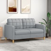 Furniture Limited - Sofá de 2 plazas de tela gris claro 140 cm