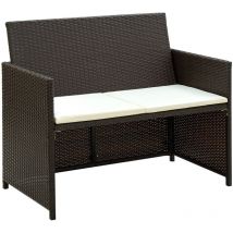 Furniture Limited - Sofá de jardín 2 plazas con cojines ratán