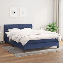 Furniture Limited - Sommier à lattes de lit avec matelas Bleu 140
