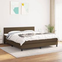 Furniture Limited - Sommier à lattes de lit avec matelas Marron f