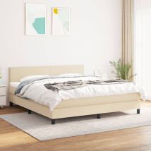 Furniture Limited - Sommier à lattes de lit avec matelas Crème 18