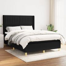 Furniture Limited - Sommier à lattes de lit avec matelas Noir