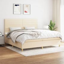 Furniture Limited - Sommier à lattes de lit avec matelas Crème