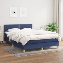 Furniture Limited - Sommier à lattes de lit avec matelas Bleu 140