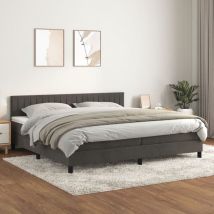 Maison Exclusive - Furniture Limited - Sommier à lattes de lit et matelas Gris foncé