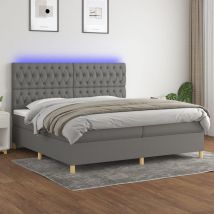 Furniture Limited - Sommier à lattes de lit et matelas et LED Gri