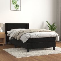 Furniture Limited - Sommier à lattes de lit avec matelas Noir 90x