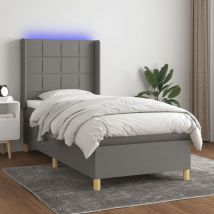 Maison Chic - Furniture Limited - Sommier à lattes de lit matelas led Gris fonc