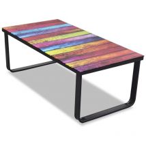 Furniture Limited - Table basse avec impression d'arc-en-ciel