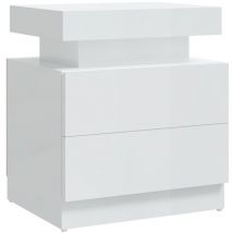 Table de chevet - Bout de Canapé Armoire De Rangement Blanc brillant 45x35x52 cm Aggloméré BV606736 - BonneVie