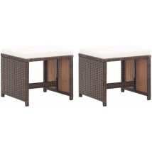 Furniture Limited - Tabourets de jardin lot de 2 et coussins