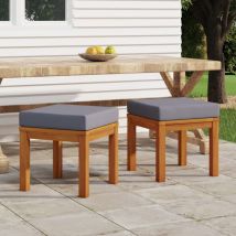 Prolenta Premium - Furniture Limited - Tabourets de jardin et coussins 2 pcs