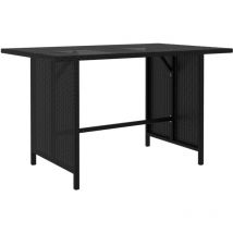 Furniture Limited - Tavolo da Pranzo da Giardino Nero 110x70x65
