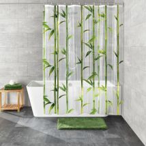 Furniture Limited - Tenda da Doccia Bamboo 180x200 cm Verde