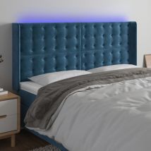 Furniture Limited - Testiera a led Blu Scuro 203x16x118/128 cm in