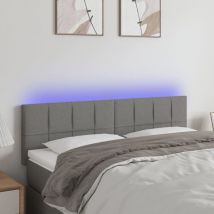 Furniture Limited - Testiera a led Grigio Scuro 144x5x78/88 cm in